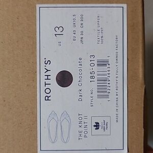 Rothys Knot Point II Flats In Women's Size 13 - Dark Chocolate